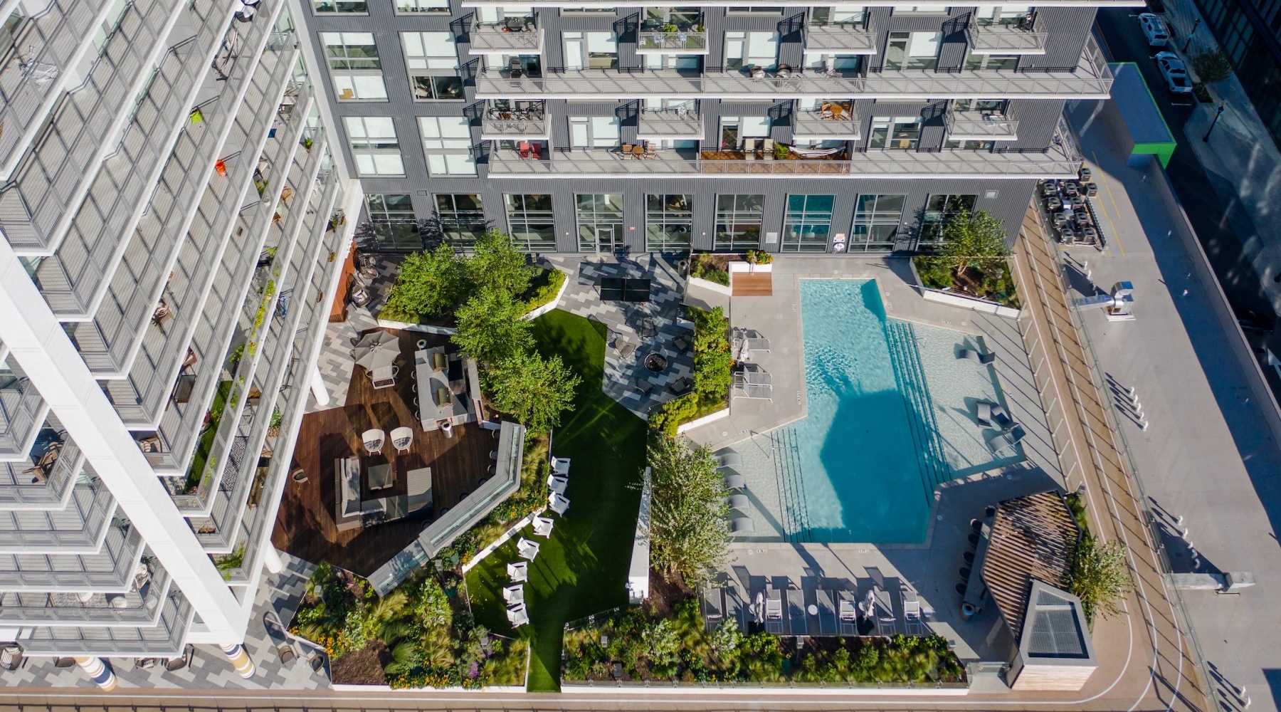 a rooftop swimming pool