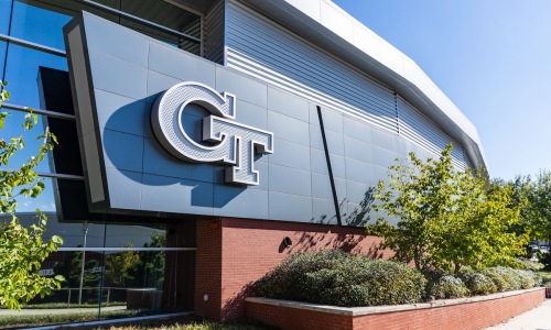 a building with a sign